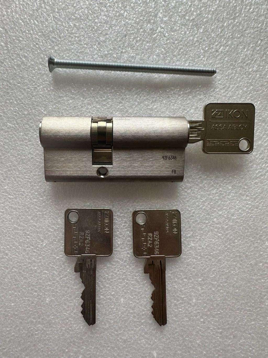 Ikon Schließzylinder, Doppelzylinder, mit 3 Schlüssel, Edelstahl