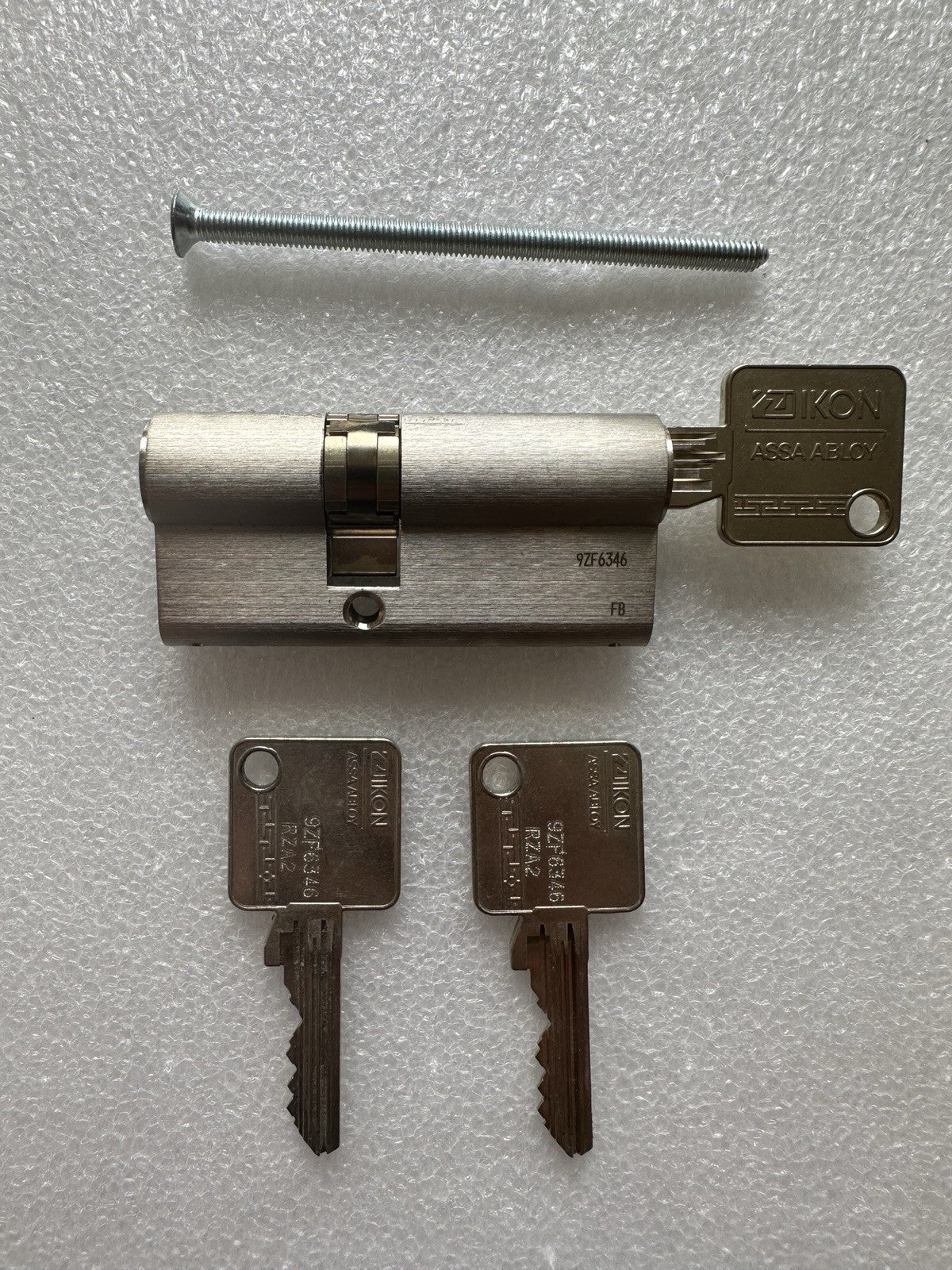 Ikon Schließzylinder, Doppelzylinder, mit 3 Schlüssel, Edelstahl