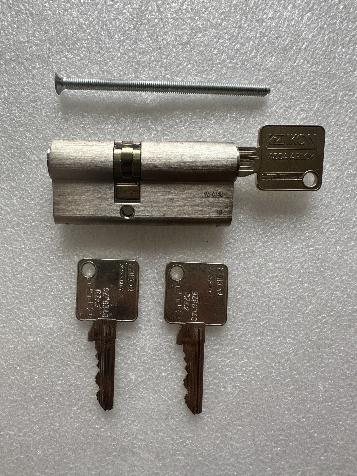 Ikon Schließzylinder, Doppelzylinder, mit 3 Schlüssel, Edelstahl