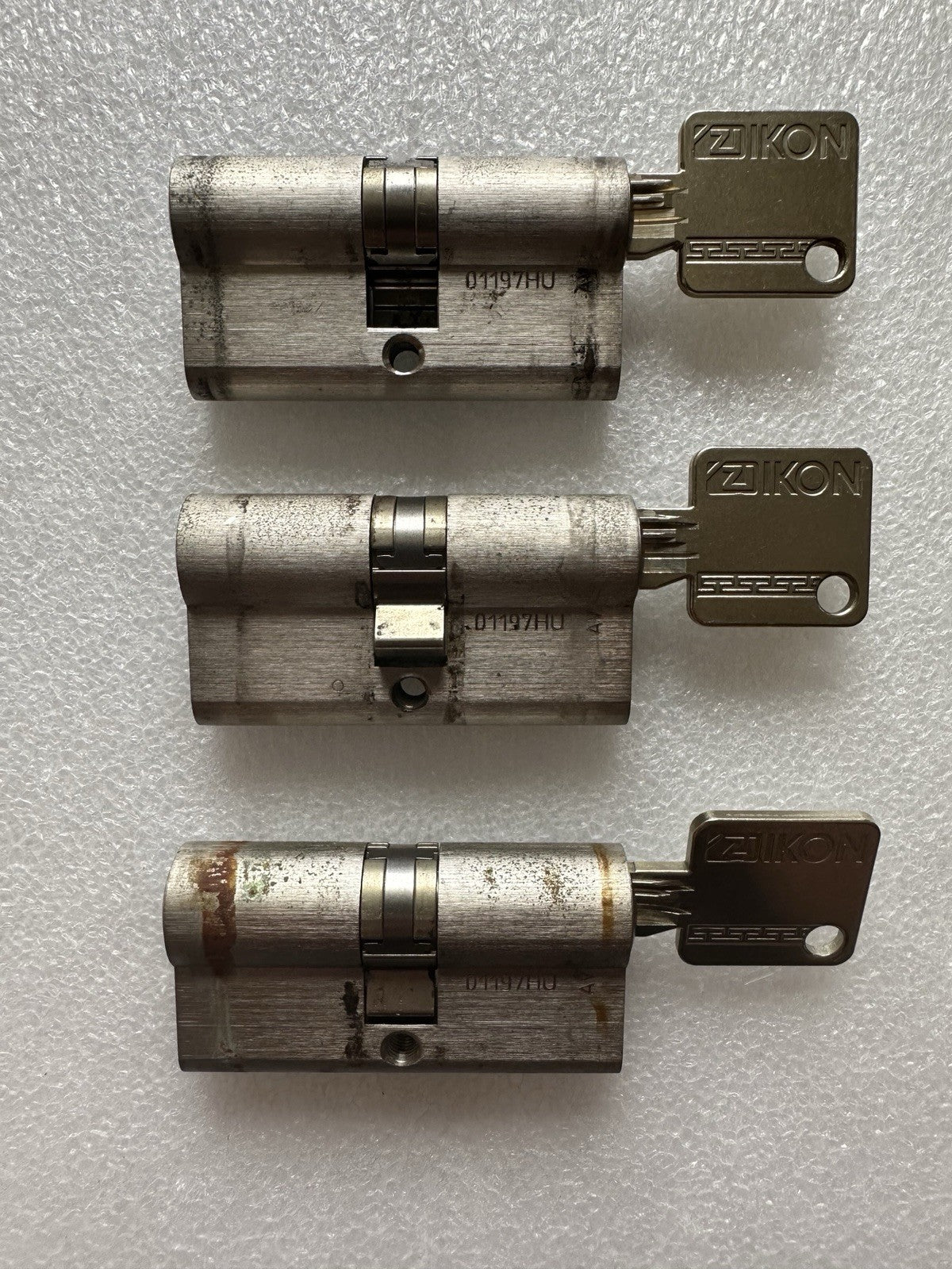 Ikon Schließzylinder, Doppelzylinder, Gleichschließend, mit Schlüssel, Edelstahl
