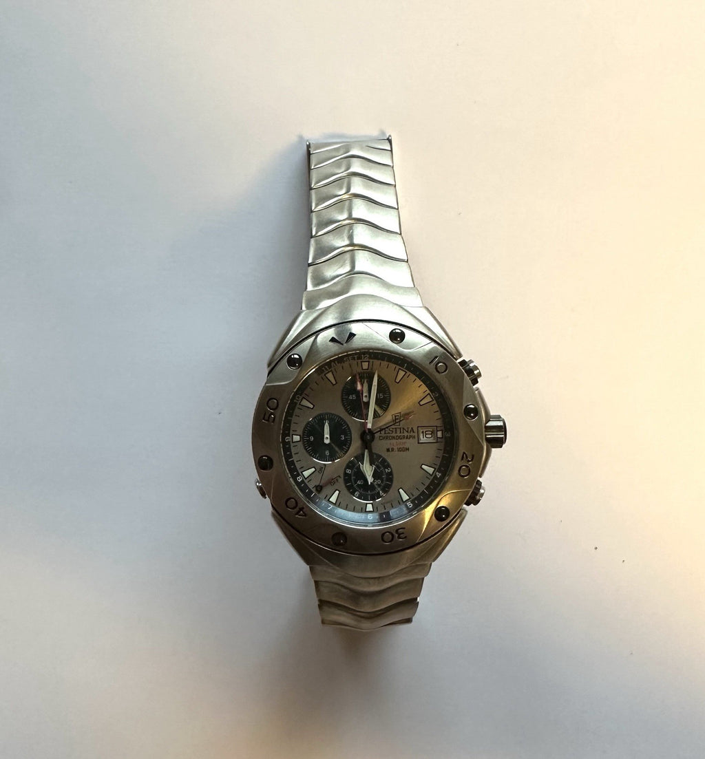 Festina Herren Uhr Chronograph, Armbanduhr, Edelstahl Armband