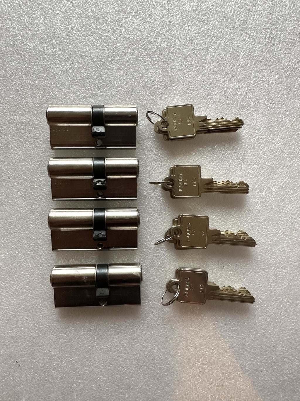 BKS Schließzylinder, Doppelzylinder, Gleichschließend, 4 Zylinder + 12 Schlüssel