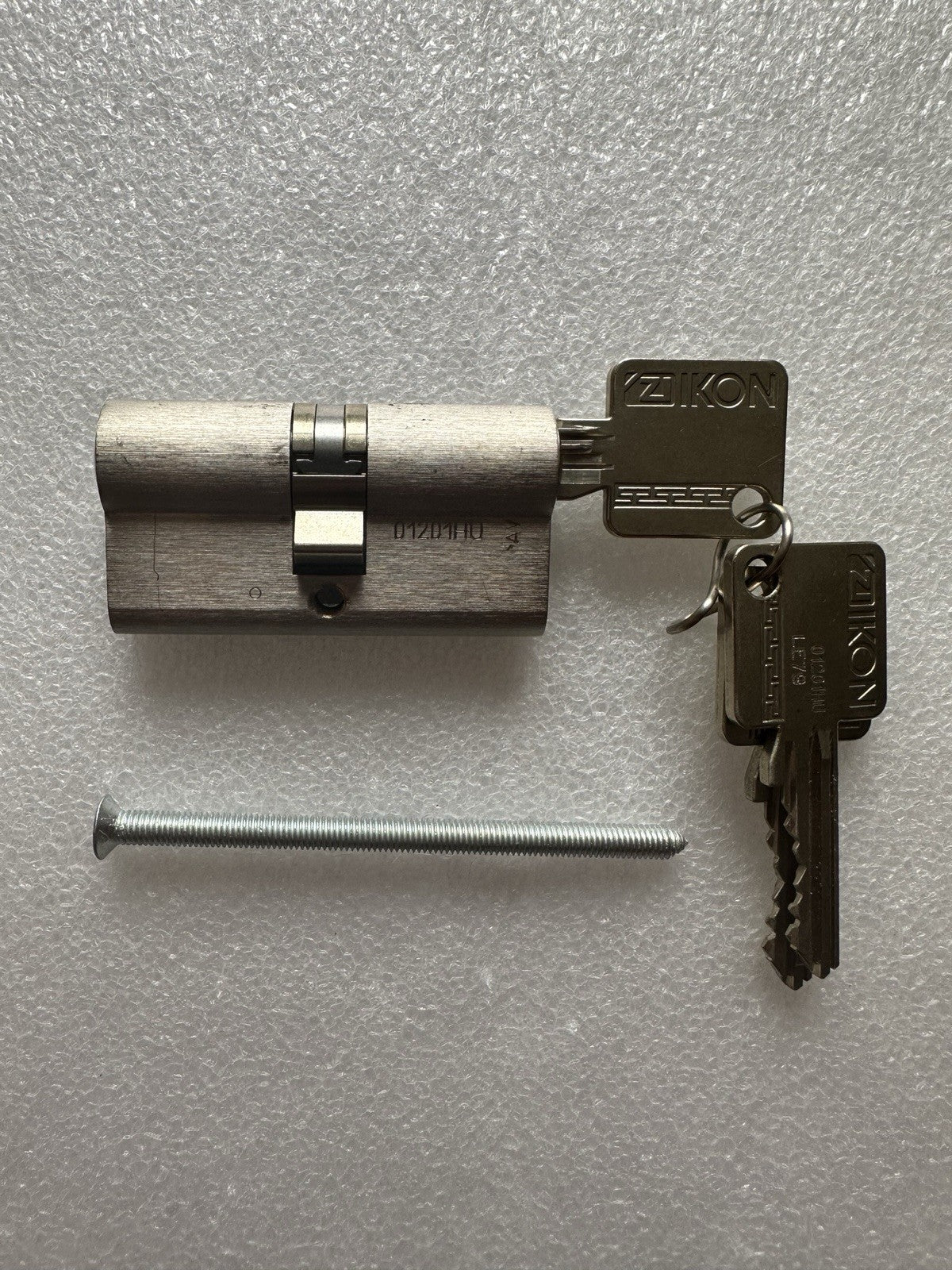 Ikon Schließzylinder, Doppelzylinder, mit 3 Schlüssel, Edelstahl