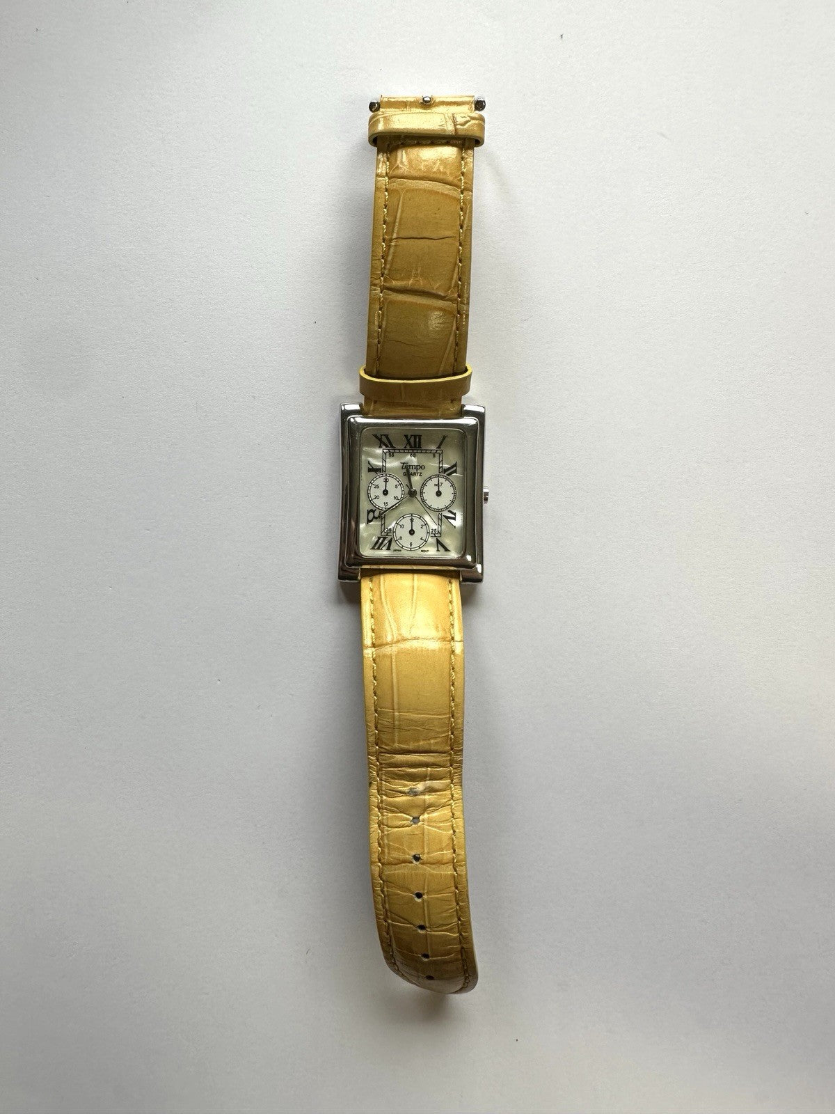 Tempo Damen Uhr Quartz, Armbanduhr, Lederarmband, Edelstahl