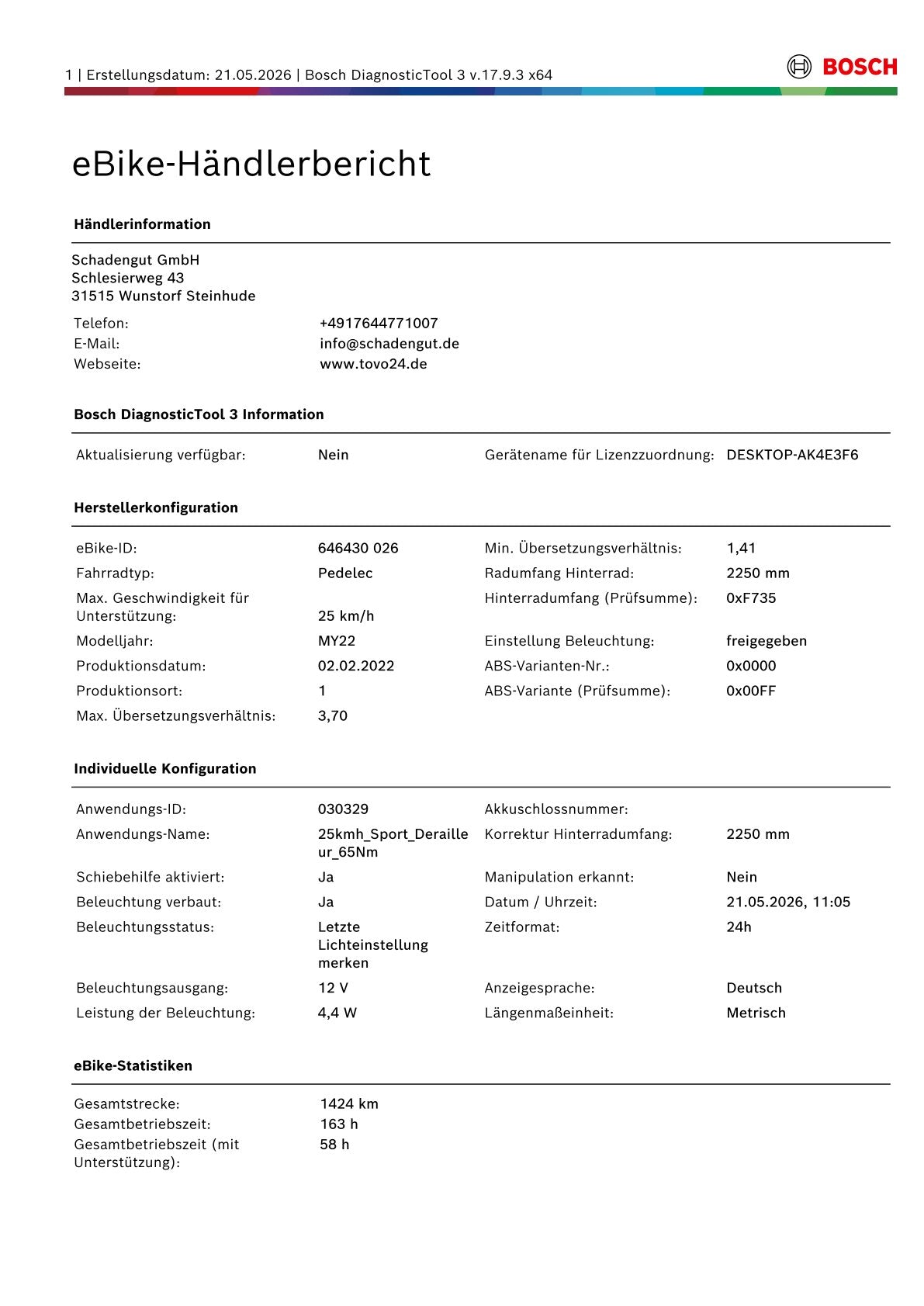 Kalkhoff Image 3B Advance - erst 1424 Km !