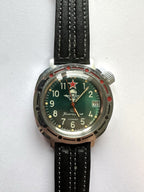 VOSTOK Komandirski Herrenuhr, Armbanduhr, Russische Uhr, Lederarmband