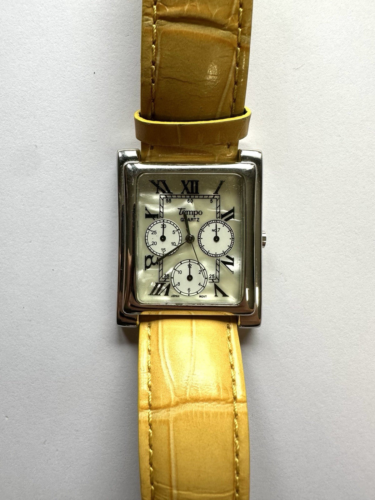 Tempo Damen Uhr Quartz, Armbanduhr, Lederarmband, Edelstahl
