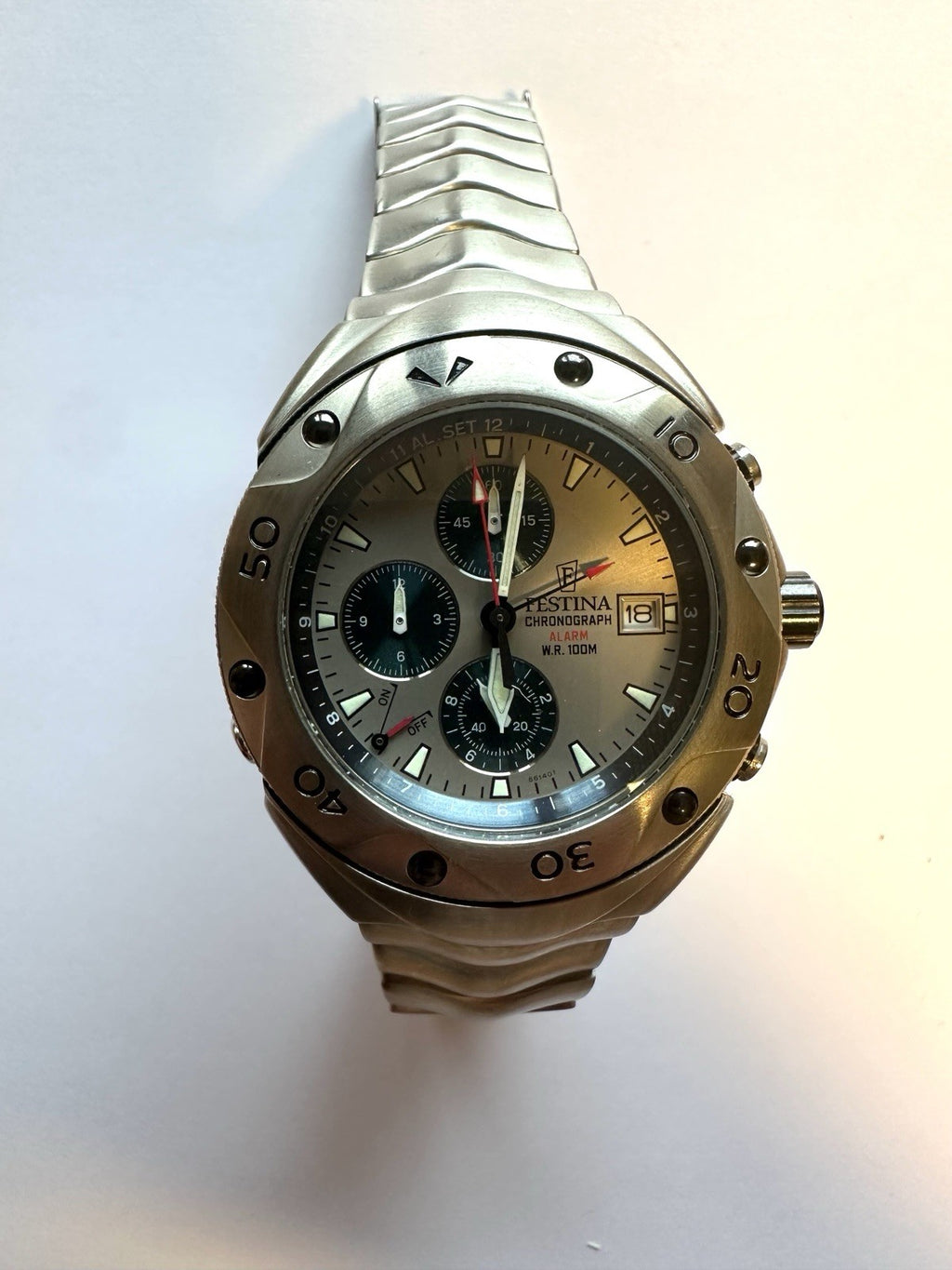 Festina Herren Uhr Chronograph, Armbanduhr, Edelstahl Armband