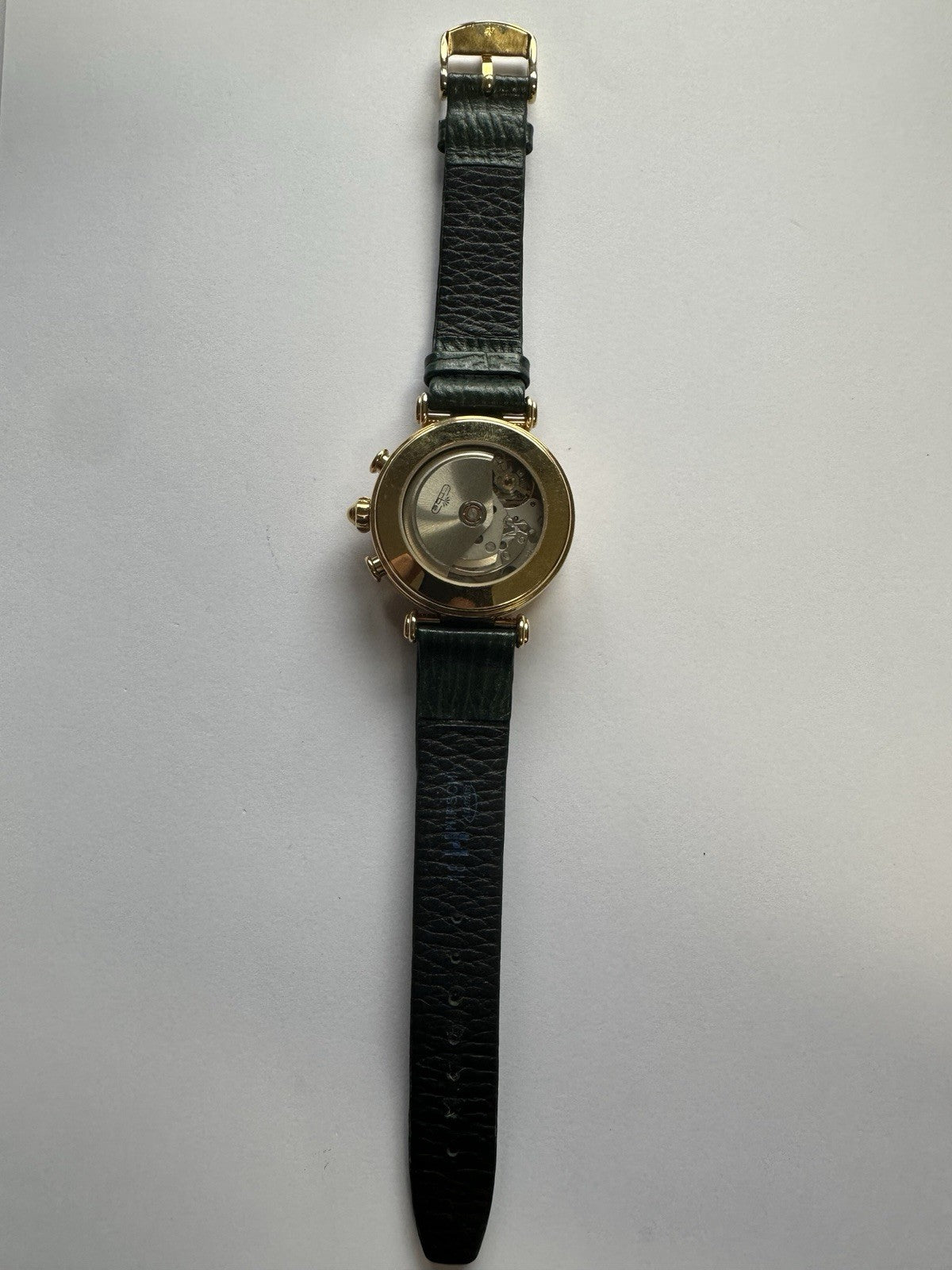 Erbe Automatic Herrenuhr, Armbanduhr, Lederarmband gold, schwarz