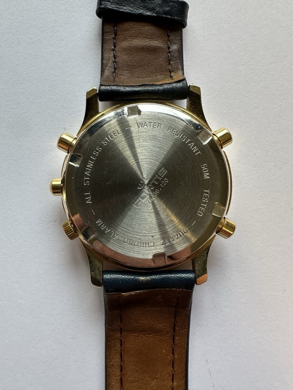 Fortis Gol Tachymeter Herren Uhr, Armbanduhr, Leder Armband Rar Designer Uhr