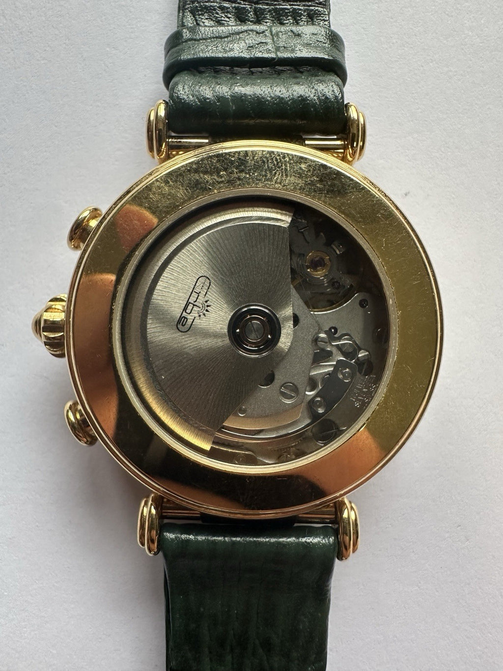 Erbe Automatic Herrenuhr, Armbanduhr, Lederarmband gold, schwarz
