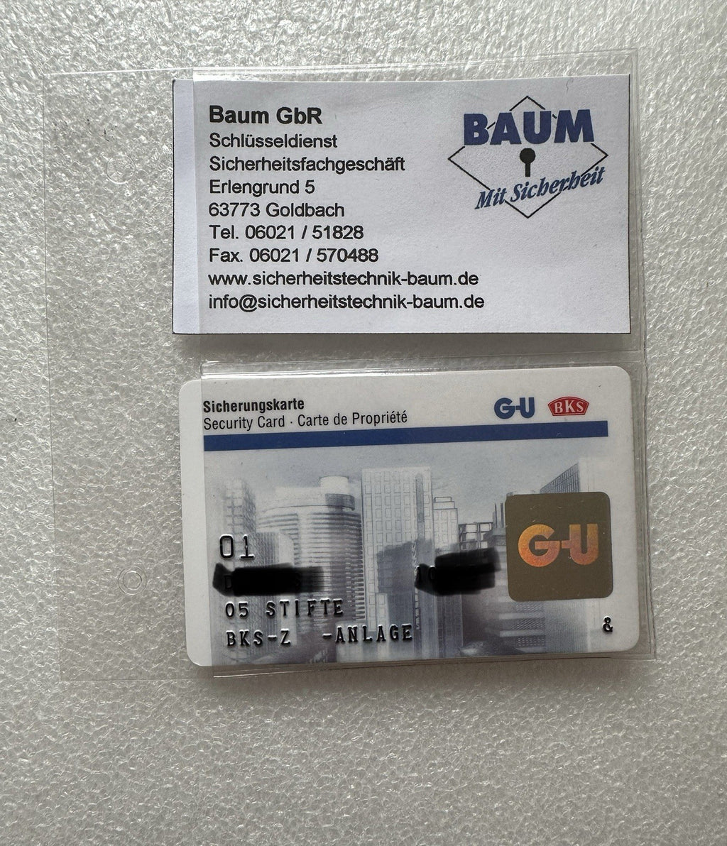 BKS Schließzylinder, Doppelzylinder, Zentralschließanlage, Sicherungskarte