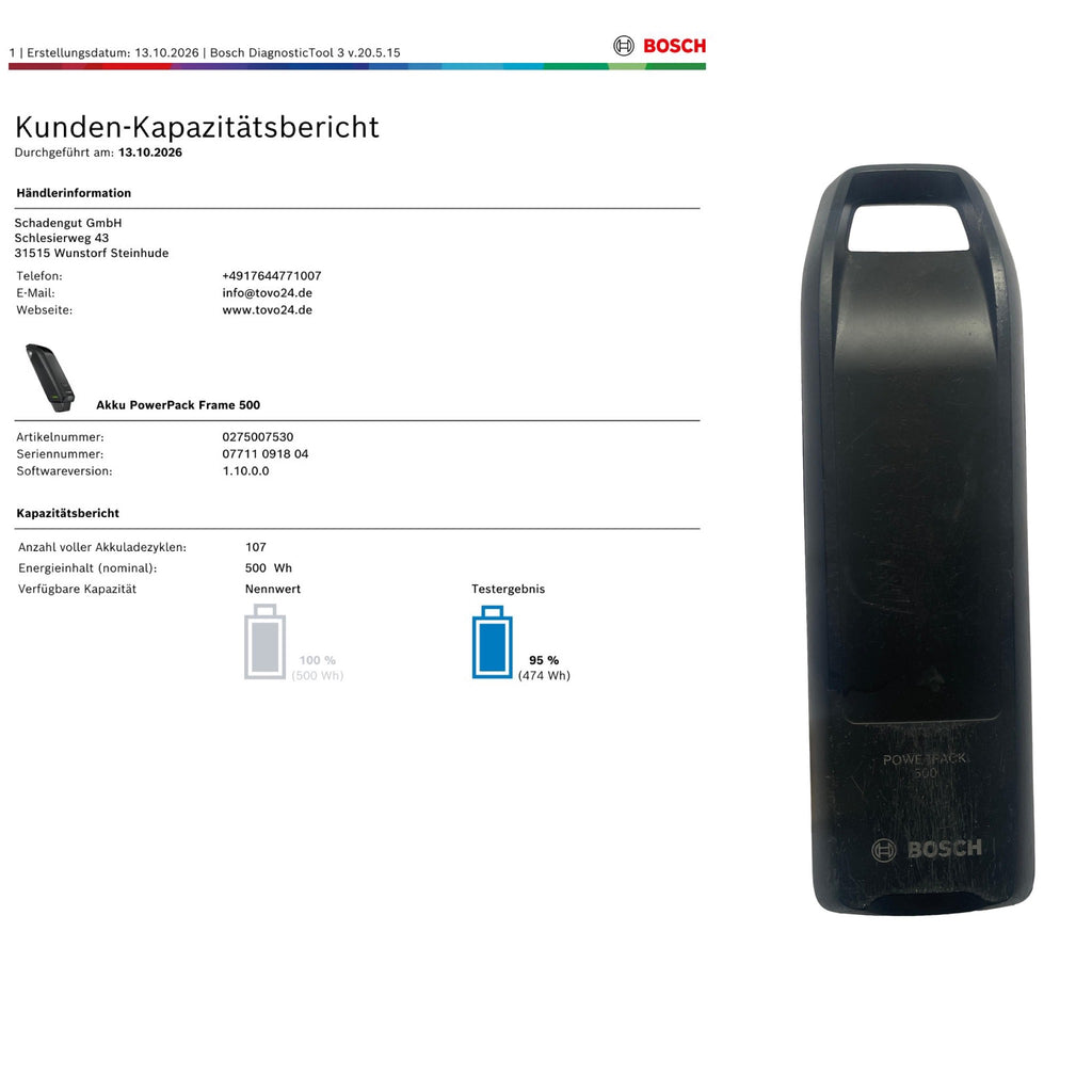 Bosch Powerpack 500 Rahmenakku zum Aufstecken 95% - gebraucht