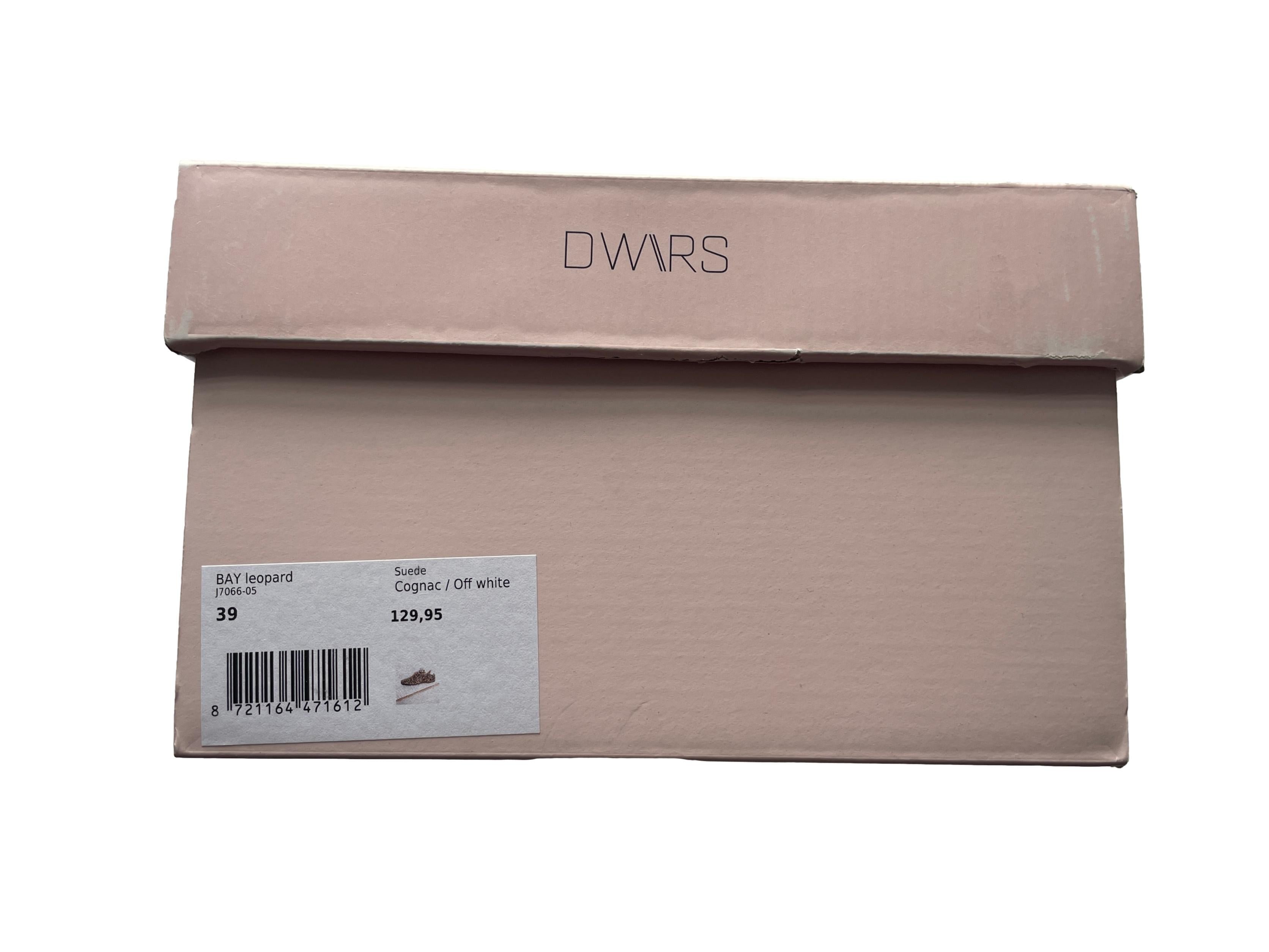 DWRS BAY Leopard Damen Sneaker Größe 39 / 40, Cognac / Off White - NEU