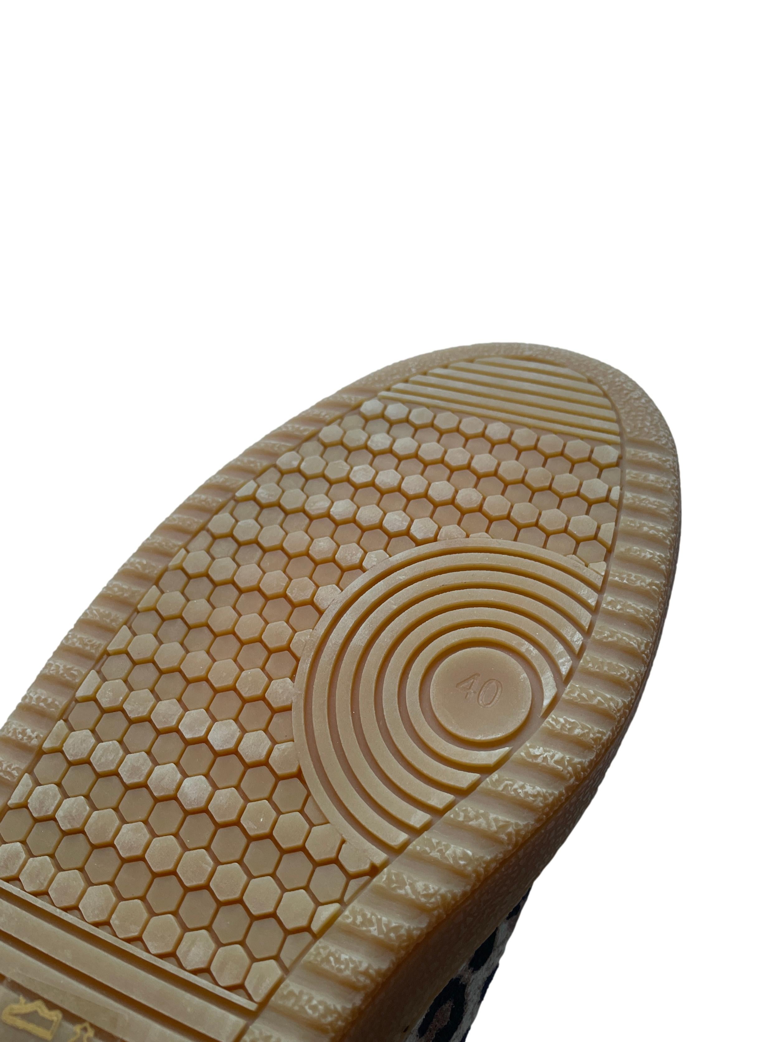 DWRS POONA Leopard Damen Schuhe Größe 39 / 40 , Sand/Kobalt - NEU