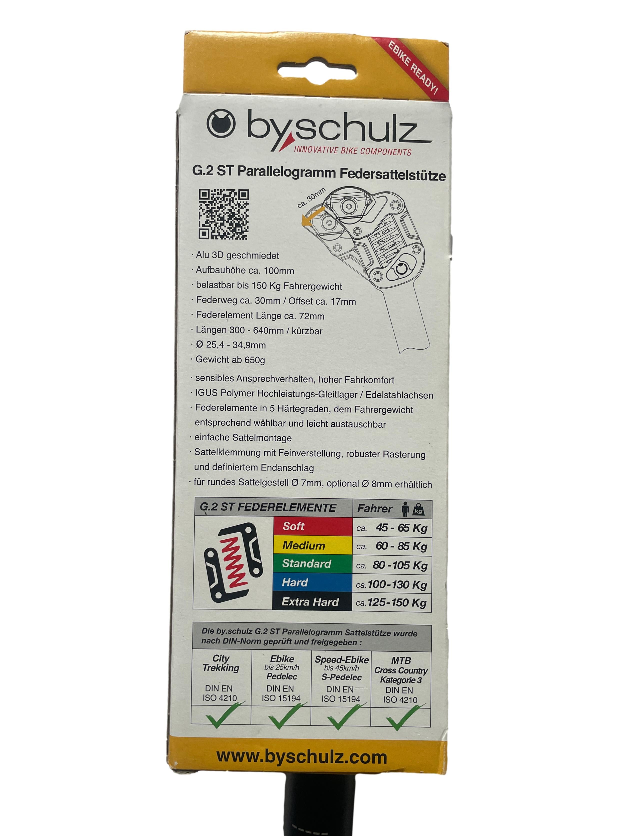 by.Schulz G.2 Parallelogramm Federsattelstütze E-Bike 30,9mm - NEU