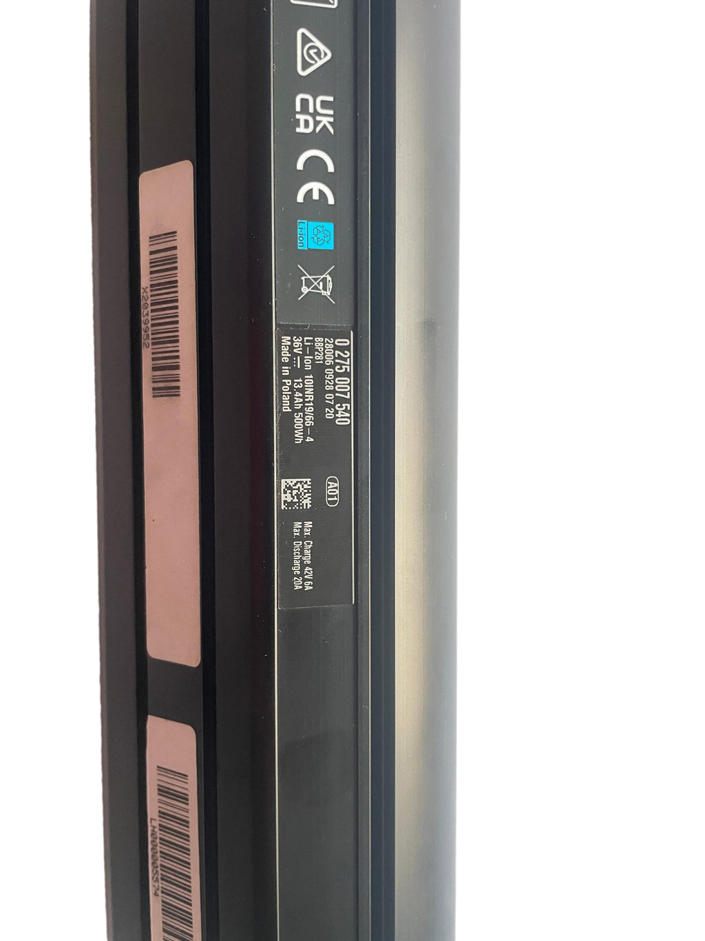 Bosch Powertube 500 - Energieinhalt (aktuell) 95% - vertikal - gebraucht