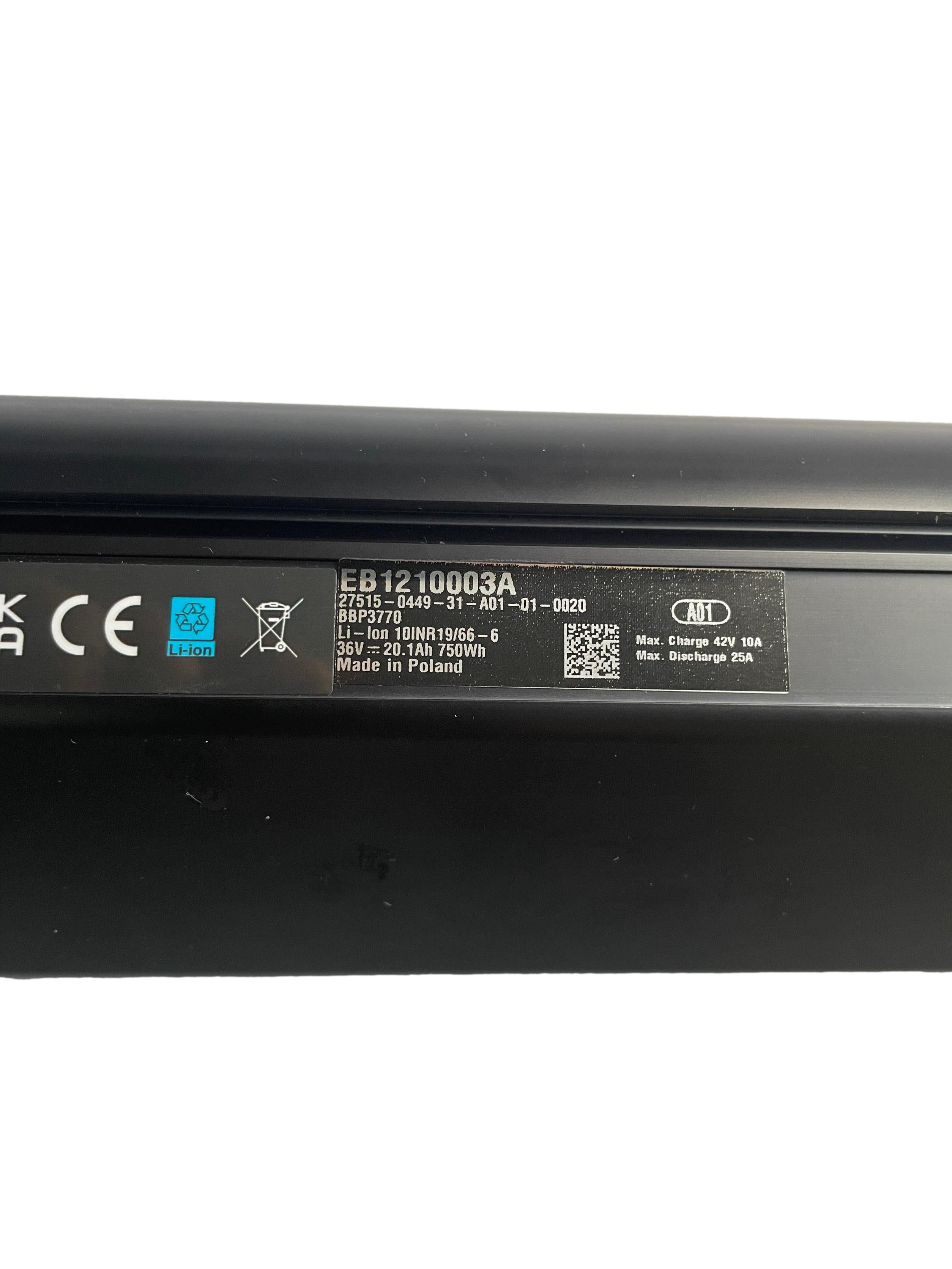 Bosch Powertube 750 - SMART SYSTEM - Energieinhalt (aktuell): 94% -  horizontal