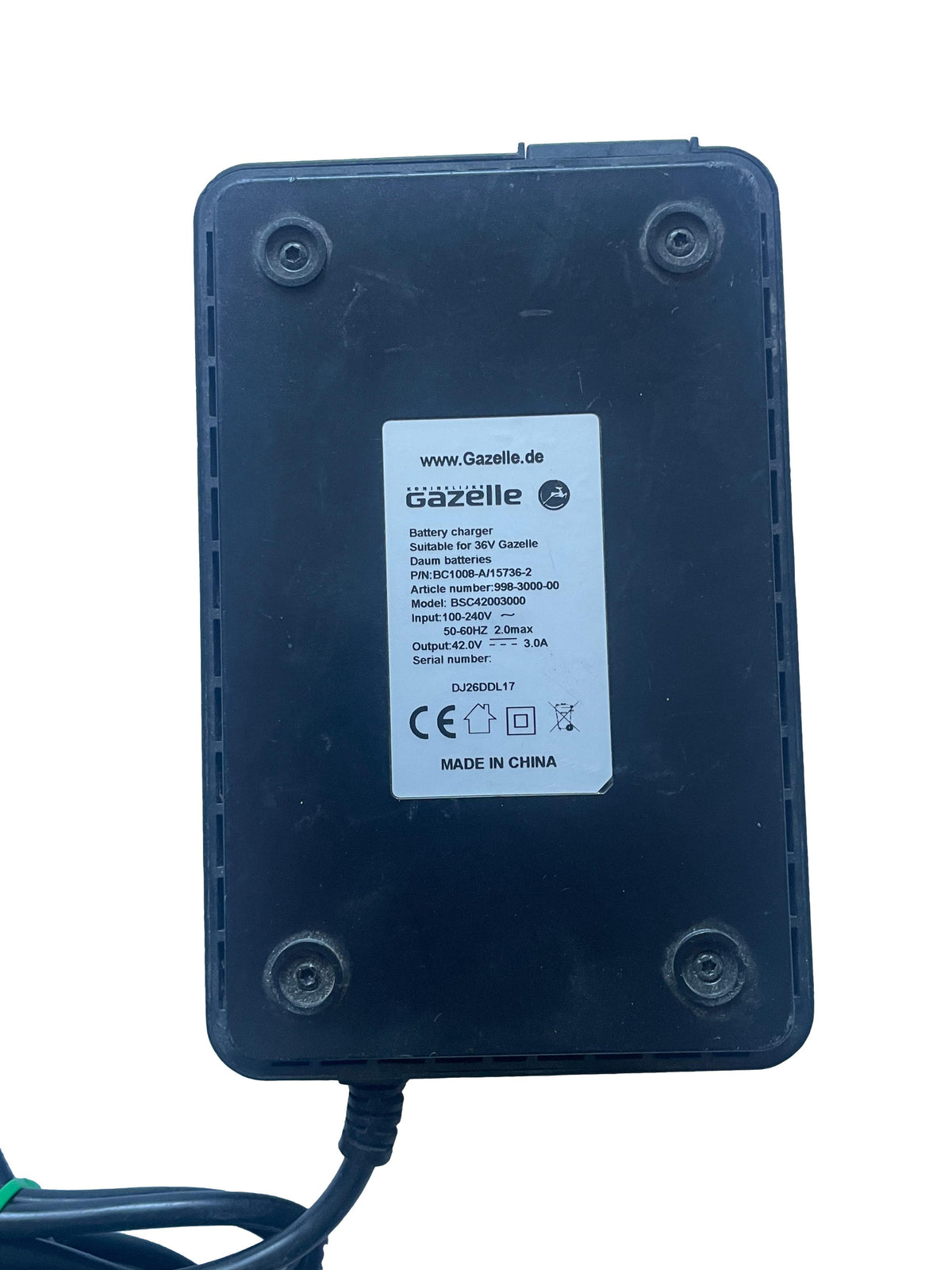 Ladegerät Gazelle E-Bike BSC42003000 - silberner Stecker/4 Pins - gebraucht