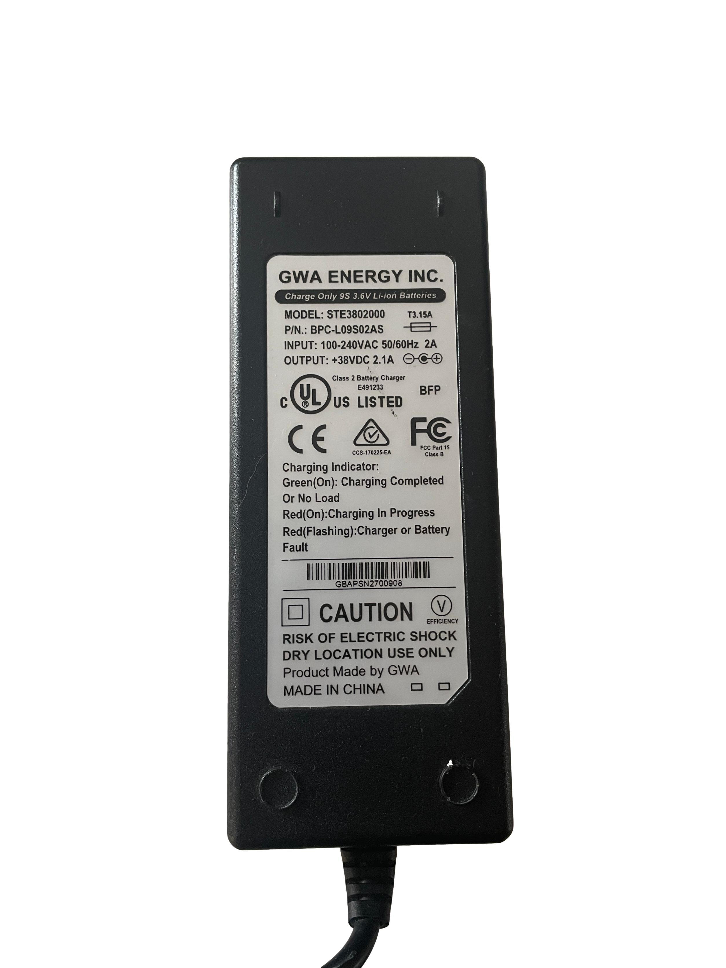 GWA Akku Ladegerät R37/R45 38V + GWA COP 2 Adapter R37/R45