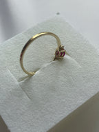 Damenring 585er Gold Rubin + 2 Brillanten