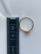 Damenring 585er Gold Rubin + 2 Brillanten