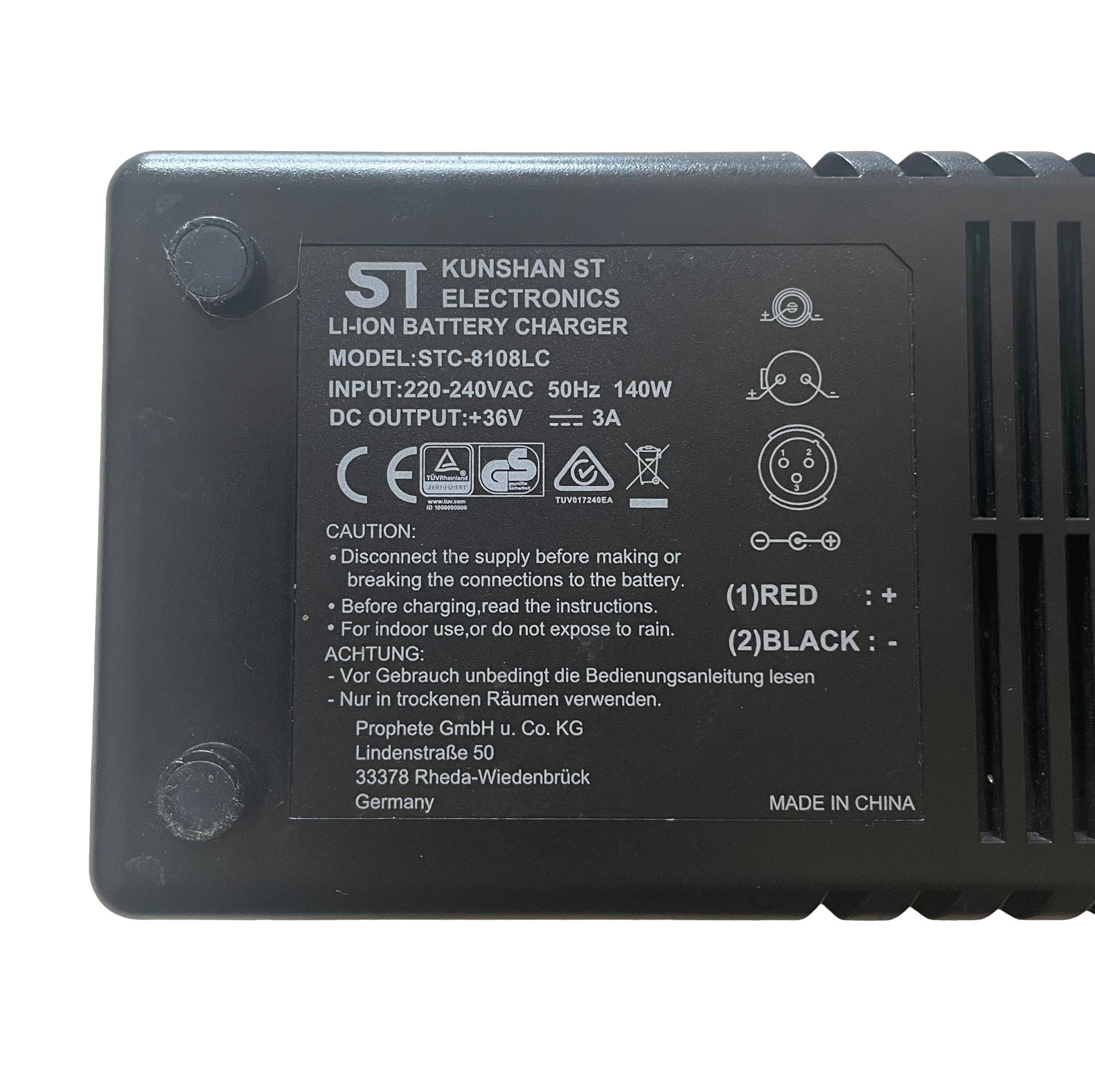 ST Li-Ionen Battery Charger, Prophete Ladegerät für 36 Volt Akku 3-polig
