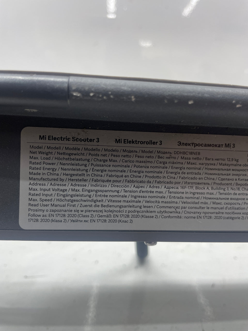 Xiaomi E-Scooter Mi Electic Scooter 3 Modell: DDHBC18NEB