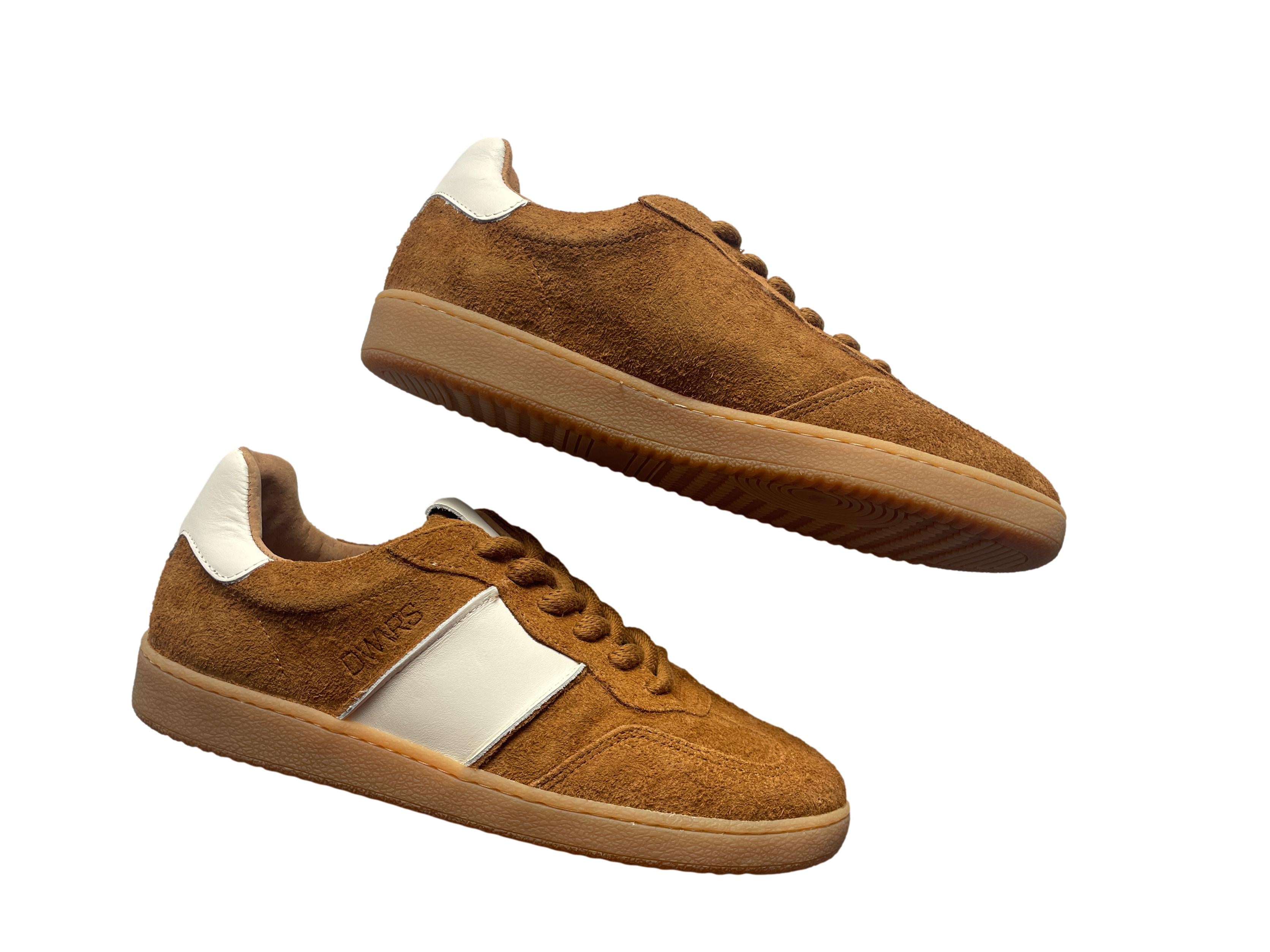 DWRS POONA Damen Sneaker Größe 39, Cognac / Off White - NEU