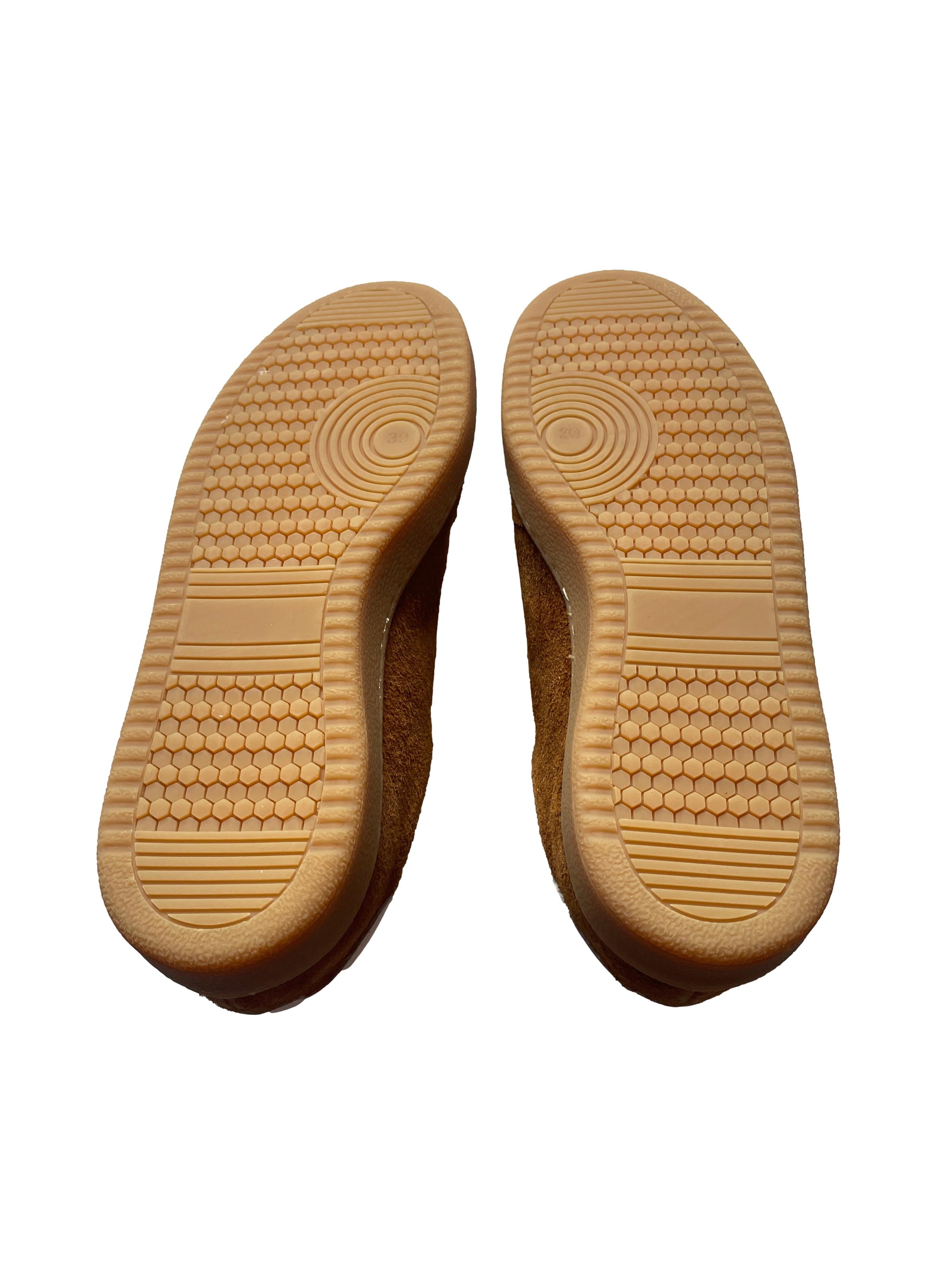 DWRS POONA Damen Sneaker Größe 39, Cognac / Off White - NEU