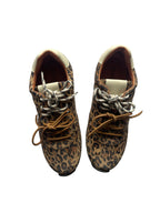 DWRS BAY Leopard Damen Sneaker Größe 39 / 40, Cognac / Off White - NEU
