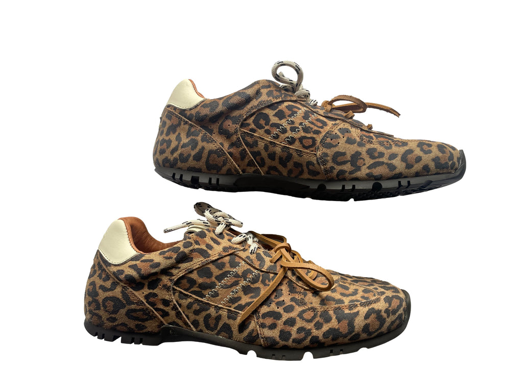 DWRS BAY Leopard Damen Sneaker Größe 40, Cognac / Off White - NEU