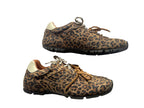 DWRS BAY Leopard Damen Sneaker Größe 39 / 40, Cognac / Off White - NEU