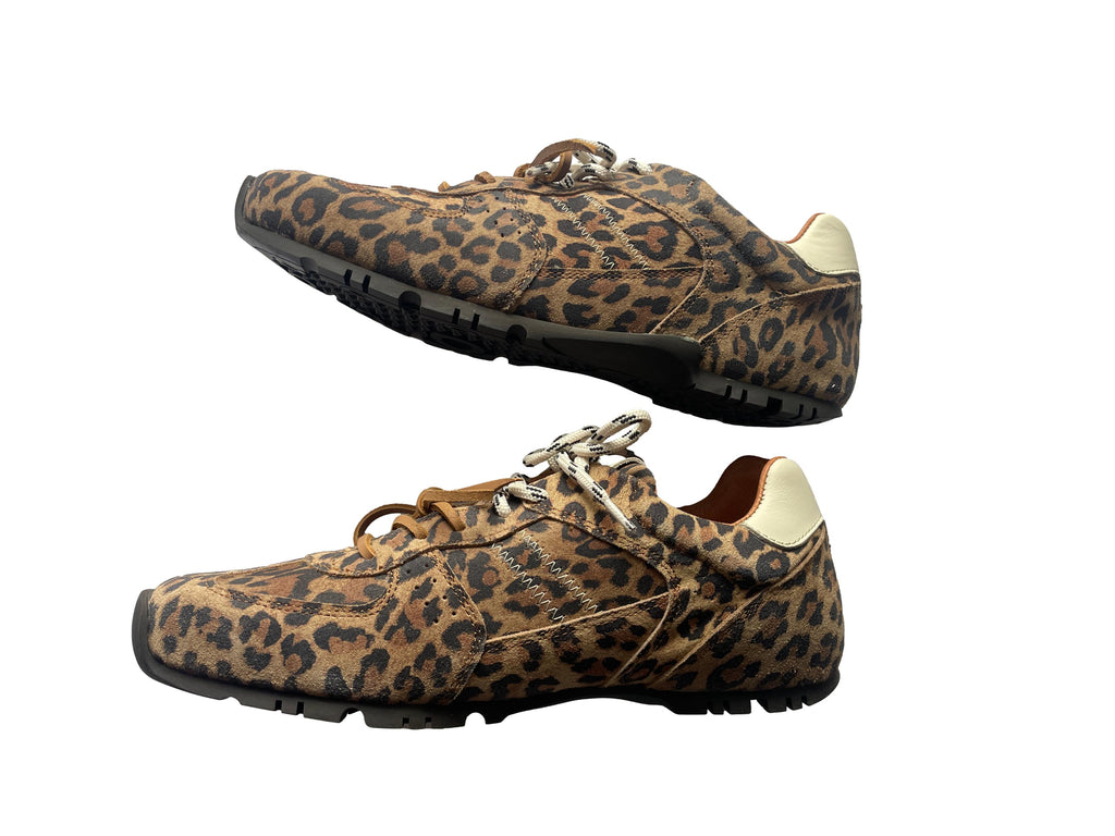 DWRS BAY Leopard Damen Sneaker Größe 40, Cognac / Off White - NEU