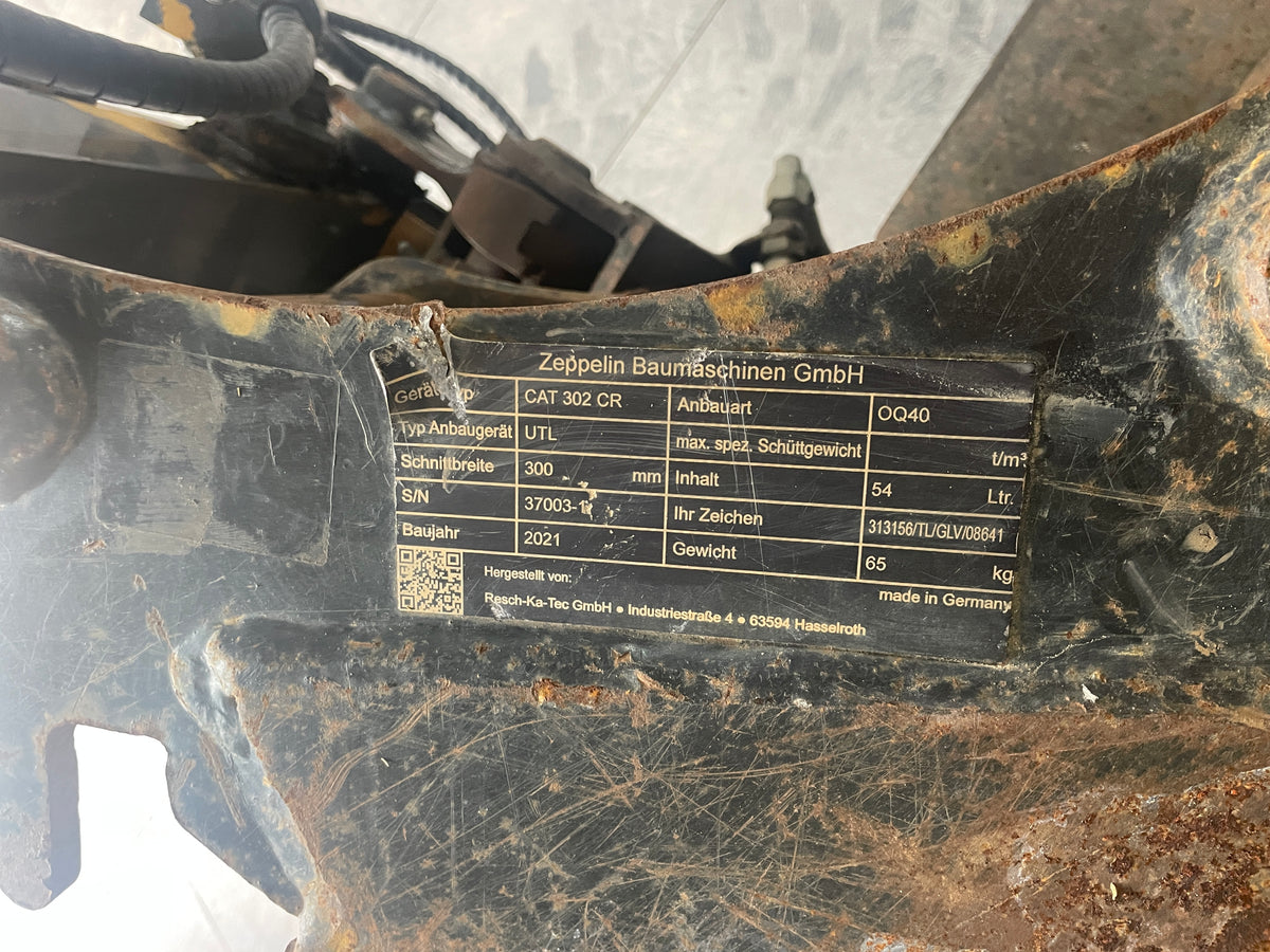 Mini-Ketten-Bagger, CAT 302-05A CR + Tiefenlöffel 755 Std - gebraucht