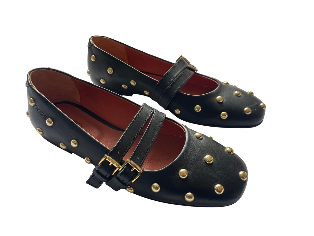 DWRS Valetta Studs Damen Schuhe Größe 39 / 40, schwarz - NEU