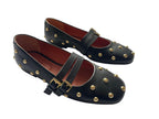DWRS Valetta Studs Damen Schuhe Größe 39 / 40, schwarz - NEU