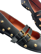 DWRS Valetta Studs Damen Schuhe Größe 39 / 40, schwarz - NEU