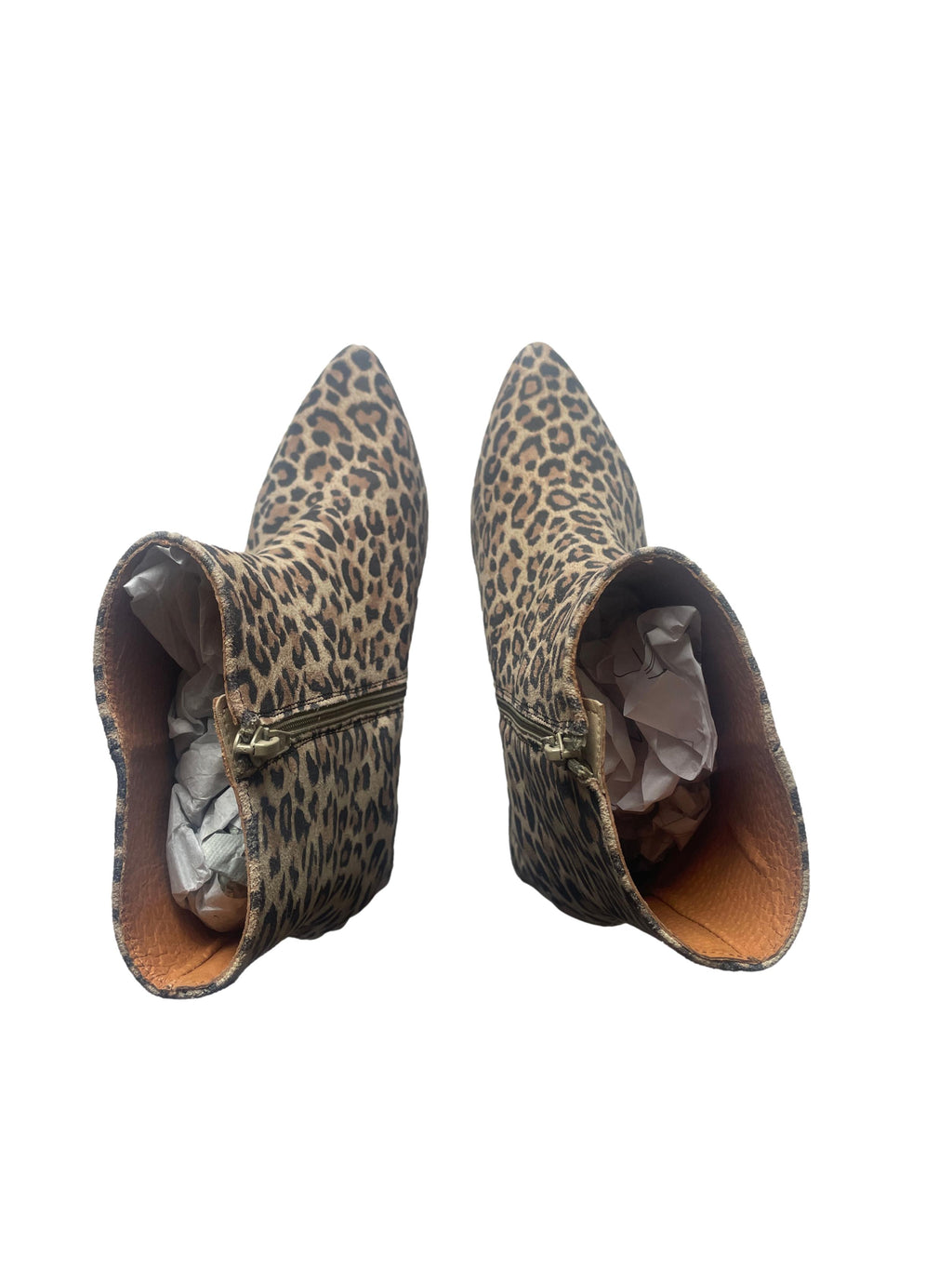 DWRS LUGANO Leopard - Stiefeletten Damen Größe 39 / 40, Cognac  - NEU