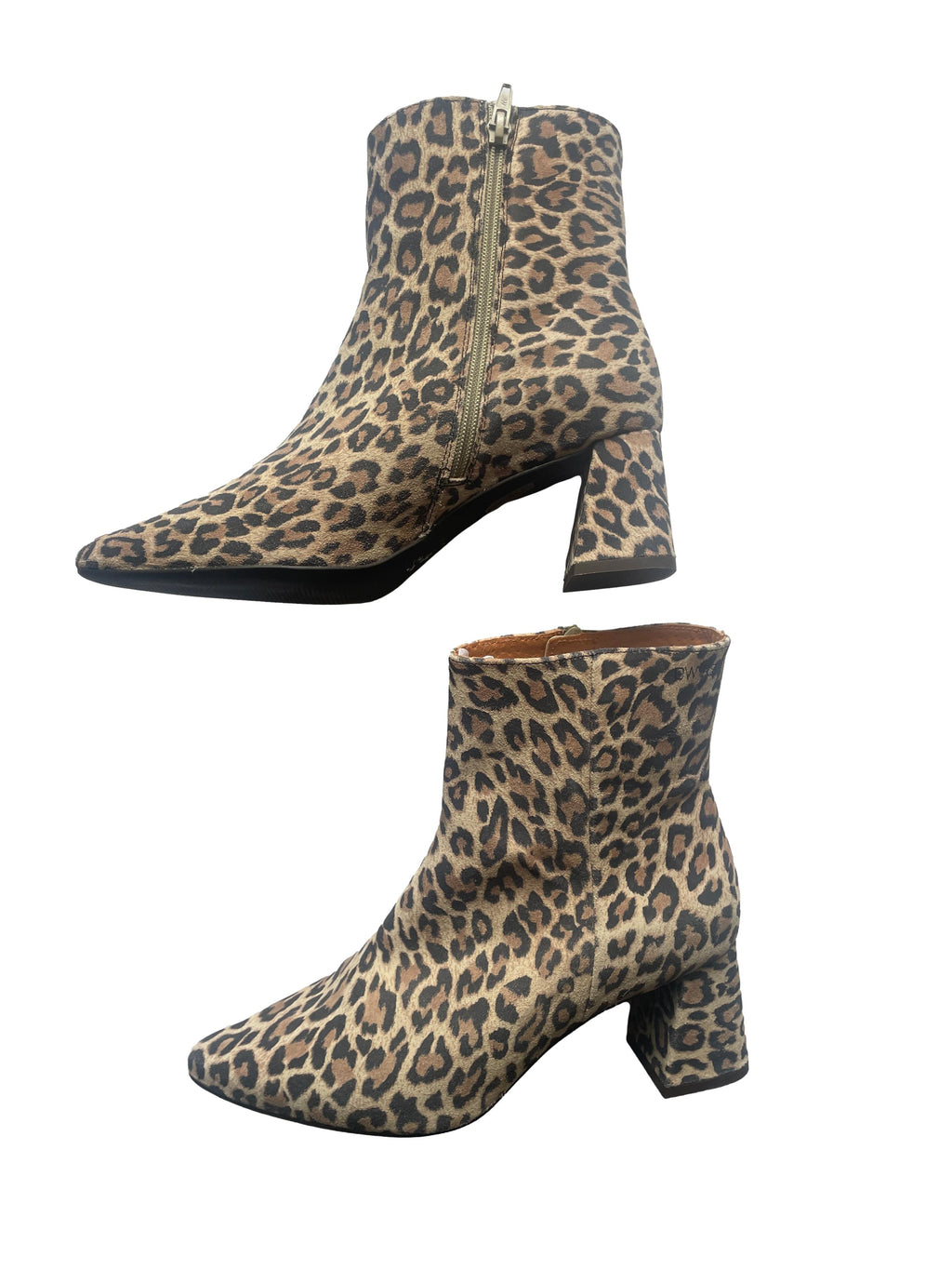 DWRS LUGANO Leopard - Stiefeletten Damen Größe 39 / 40, Cognac  - NEU