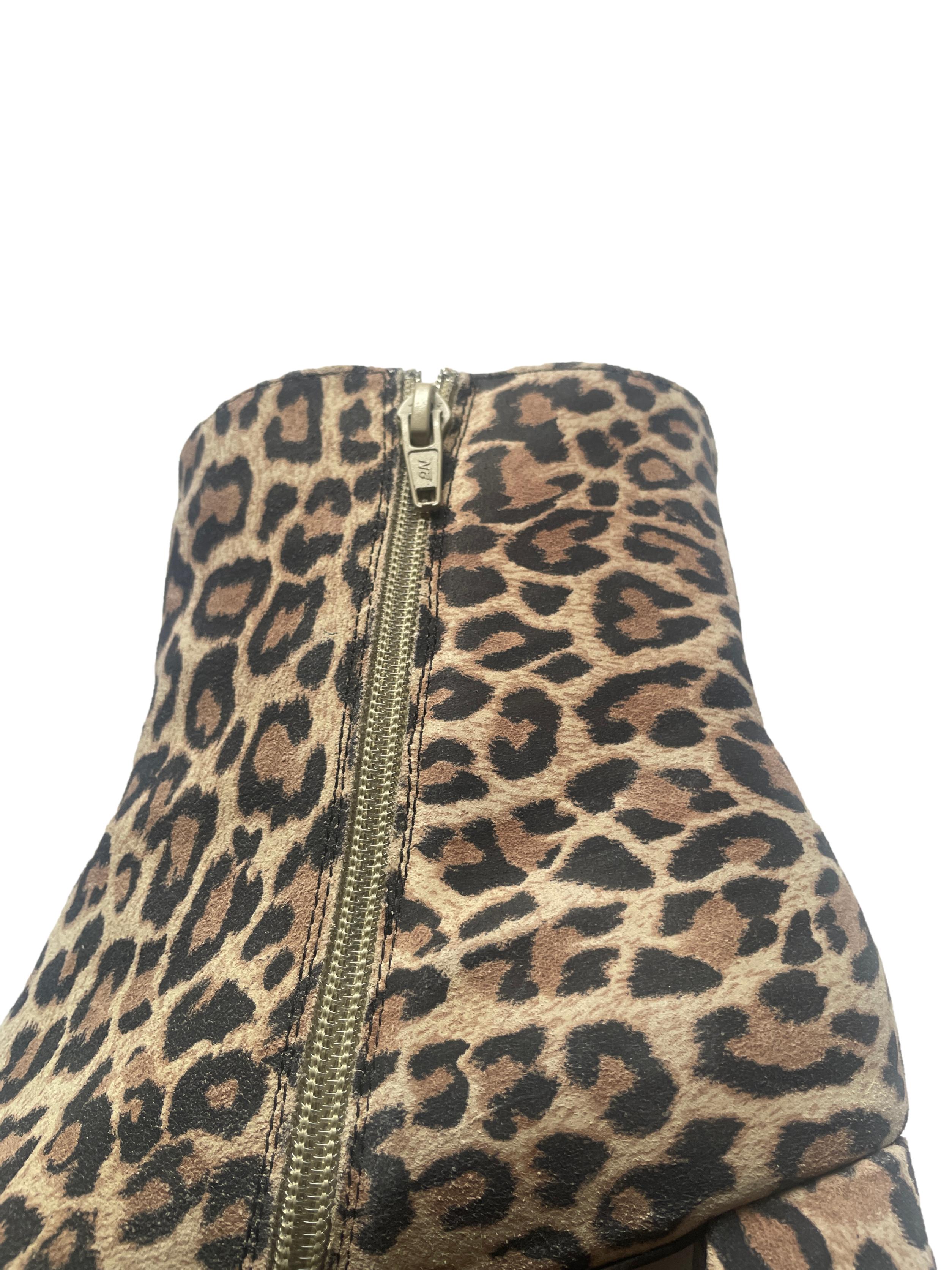 DWRS LUGANO Leopard - Stiefeletten Damen Größe 39 / 40, Cognac  - NEU