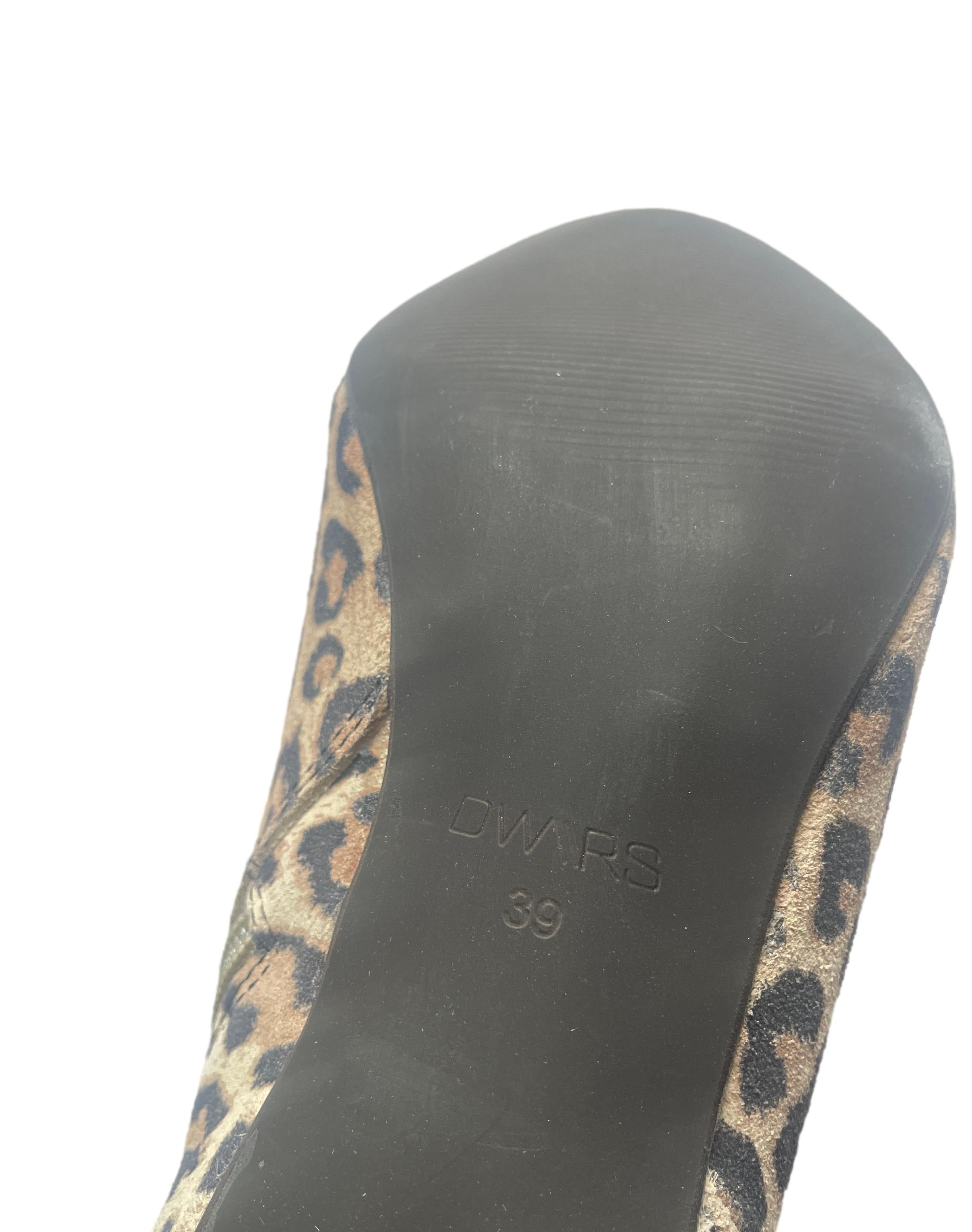 DWRS LUGANO Leopard - Stiefeletten Damen Größe 39 / 40, Cognac  - NEU