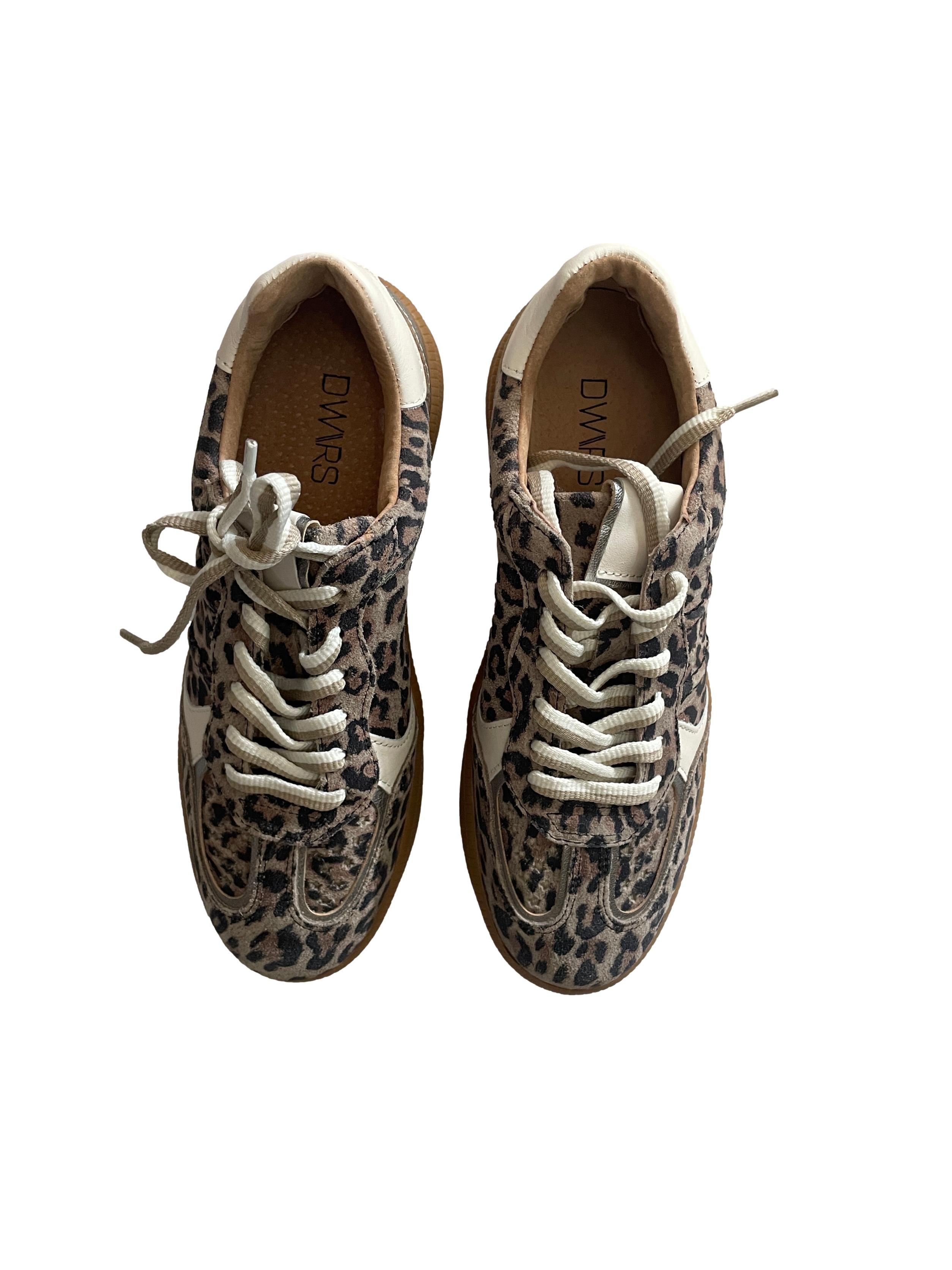 DWRS MIRABEL Leopard Damen Schuhe Größe 39, Beige/Steel - NEU