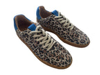 DWRS POONA Leopard Damen Schuhe Größe 39 / 40 , Sand/Kobalt - NEU