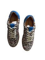 DWRS POONA Leopard Damen Schuhe Größe 39 / 40 , Sand/Kobalt - NEU