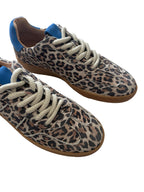 DWRS POONA Leopard Damen Schuhe Größe 39 / 40 , Sand/Kobalt - NEU