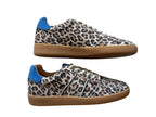 DWRS POONA Leopard Damen Schuhe Größe 39 / 40 , Sand/Kobalt - NEU