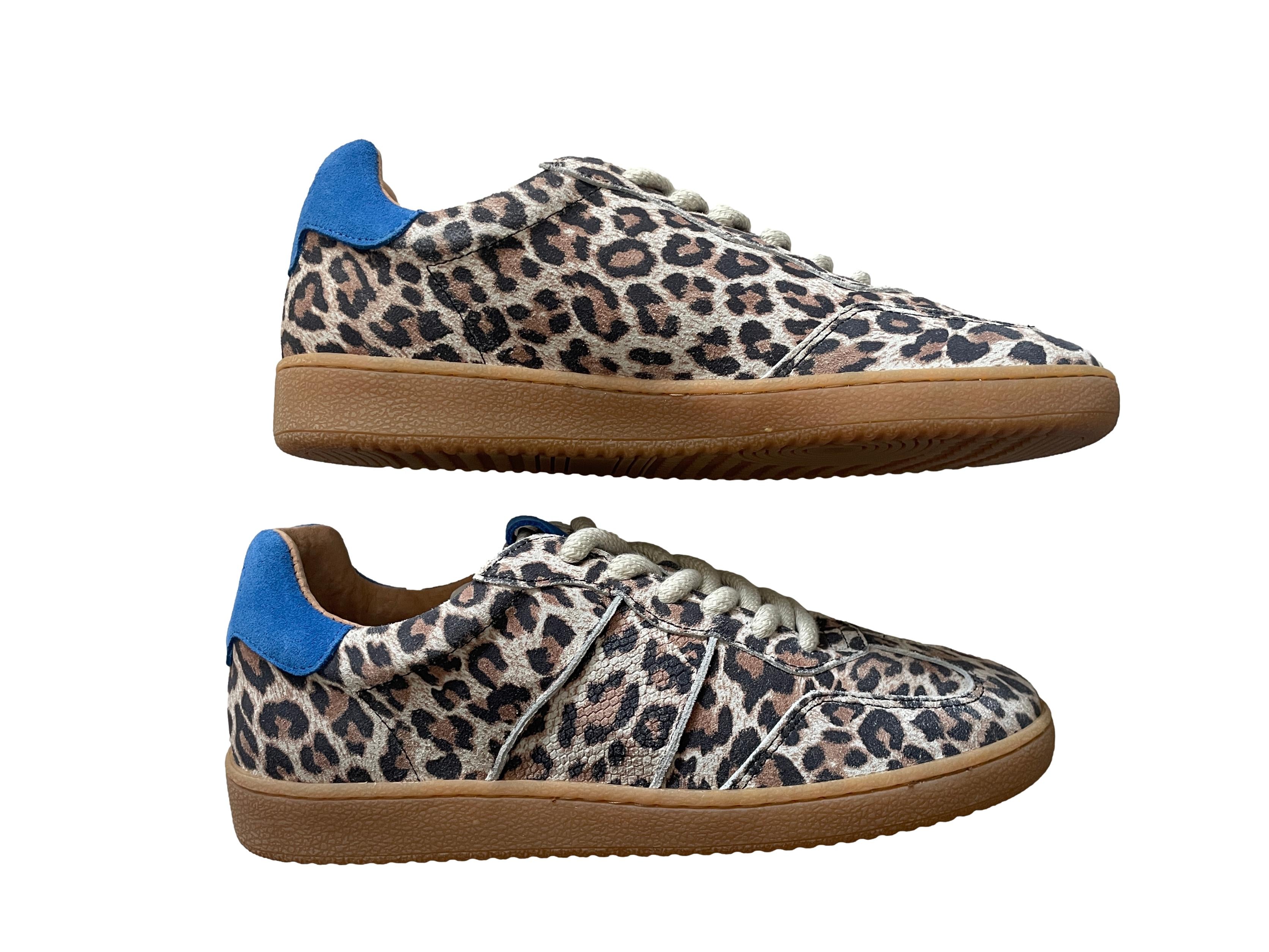 DWRS POONA Leopard Damen Schuhe Größe 39, Sand/Kobalt - NEU