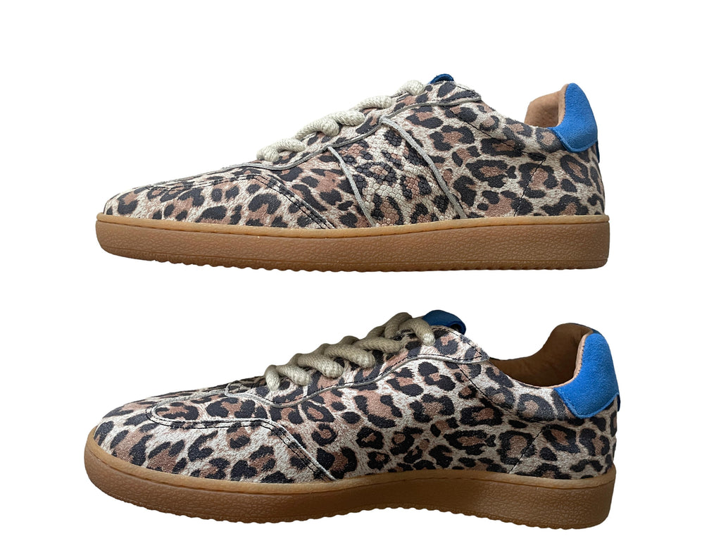 DWRS POONA Leopard Damen Schuhe Größe 39, Sand/Kobalt - NEU