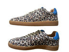 DWRS POONA Leopard Damen Schuhe Größe 39 / 40 , Sand/Kobalt - NEU